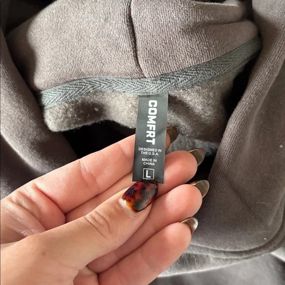 COMFRT Tranquil Hoodie – Women’s Large Charcoal Gray Soft Oversized Pullover - Picture 3 of 4